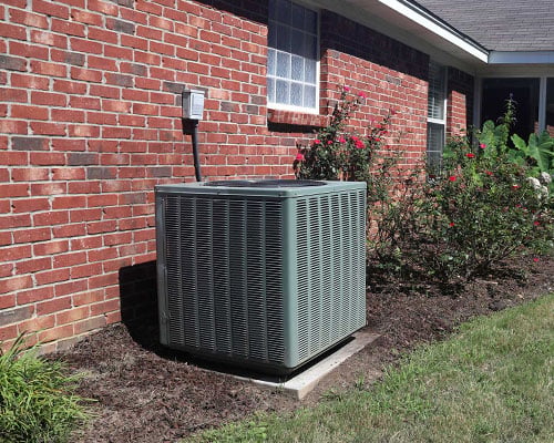 Outdoor air conditioner during a service