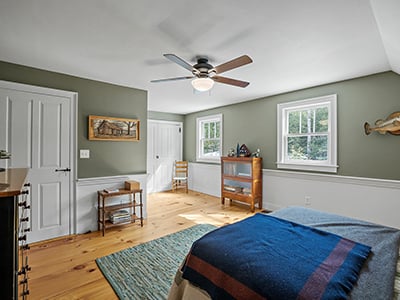 Ceiling fan in a room