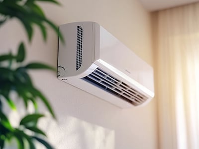 Ductless head on a wall